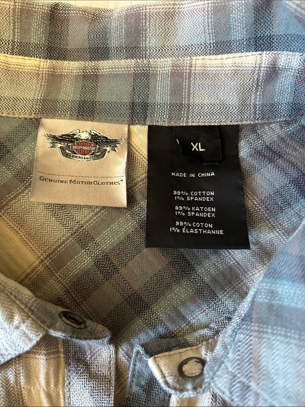 Harley-Davidson Plaid Studded Cotton Button-Down Shirt Bikercore Size XL - Picture 5 of 9